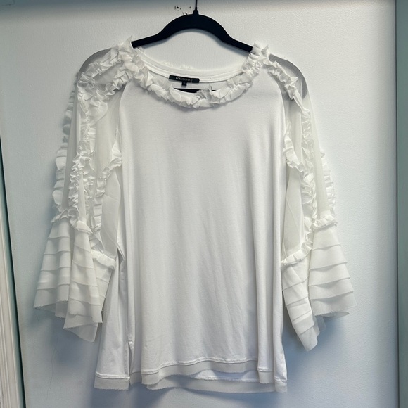 Kobi Halperin Ivory Ruffle Trim Blouse - Picture 1 of 5